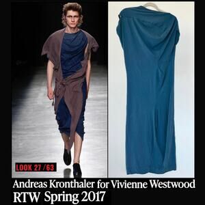 RARE Vivienne Westwood Andreas Kronthaler RTW Spring 2017 Unisex Dress L/XL Blue
